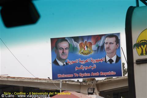 Siria - Confine - il benvenuto del presidente
