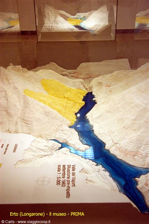Erto (Longarone) - il museo - plastico con valle prima della frana