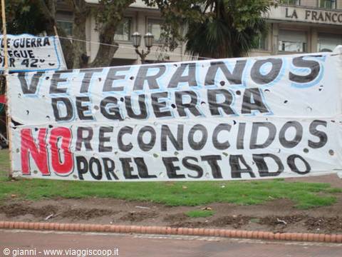 Protesta dei Veterani della guerra delle Malvinas.