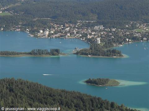 panorami sul lago dall'alto della Pyramidenkogel