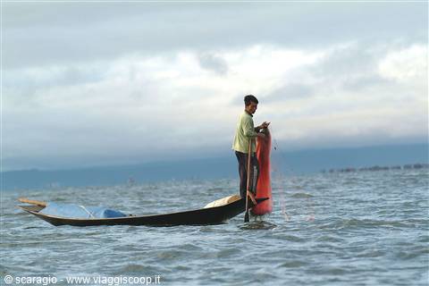 pesca sul lago Inle