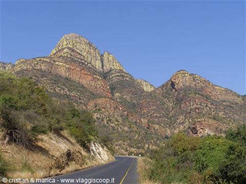 La catena montuosa verso l'alto veld