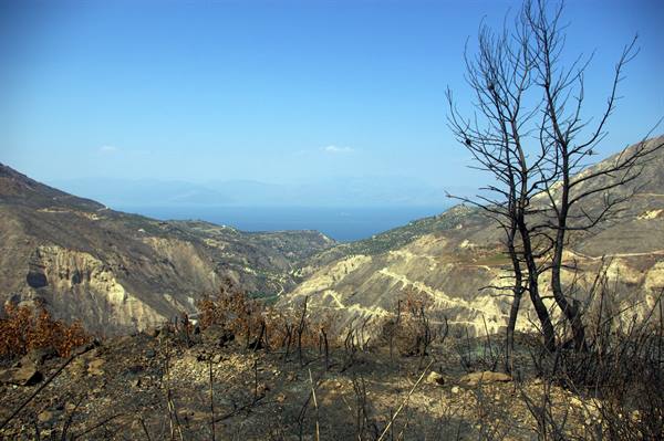Salendo a Kalavrita, terra bruciata