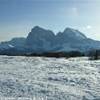 IL SELLA RONDA VISTO DALLE PISTE DELL'ALPE DI SIUSI ITALIA 