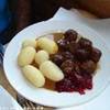 Piatto tipico svedese: polpette con marmellata di mirtili SVEZIA 