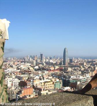veduta dall'alto della sagrada familia