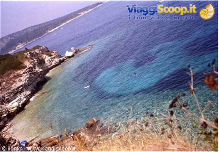 Spiaggia vicino a Gaios vista dalla strada