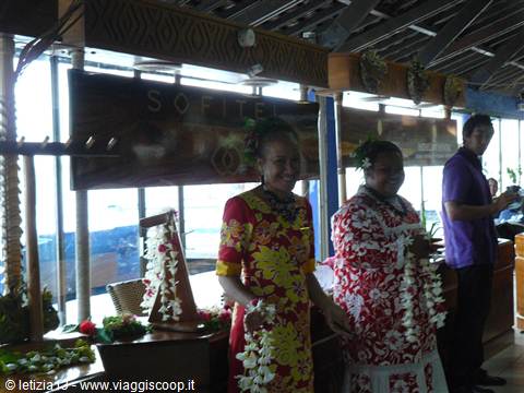 L'accoglienza all'Aeroporto di Bora Bora