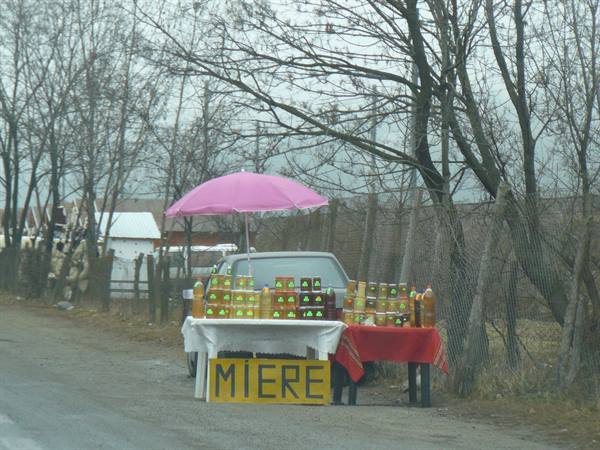 Venditori di miele sulla strada per Bucarest