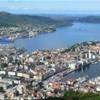 Vista dall'alto della città di Berger NORVEGIA 