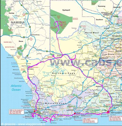 mappa con segnato in rosa il nostro itinerario