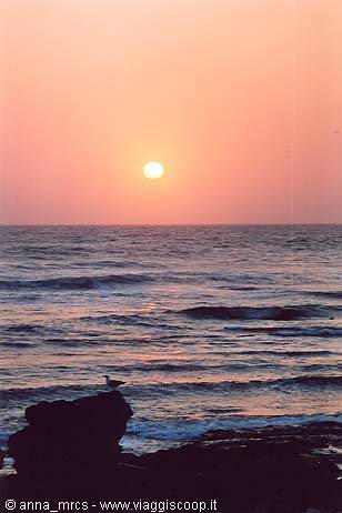 Tramonto sull'oceano a Swakopmund
