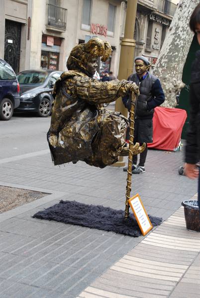 Artista di strada sulla Rambla
