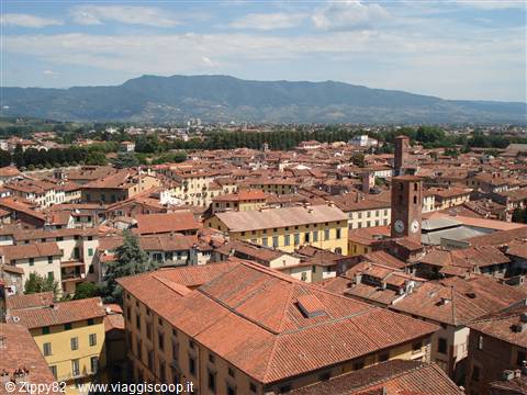 Veduta di Lucca: quel "buco" in mezzo è piazza dell'anfiteatro