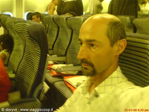 sull'aereo alle Mauritius