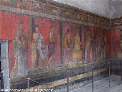 POMPEI - Affresco rosso pompeiano