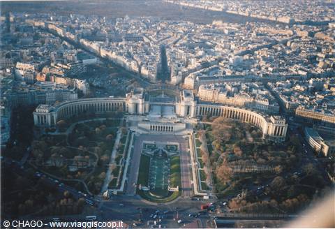 la piazza del Trocadero dalla torre Eiffel