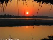 tramonto sul fiume Mekong