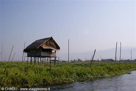 palafitte del lago Inle