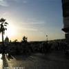 piazza della Trinità piena di pittori al tramonto ITALIA 