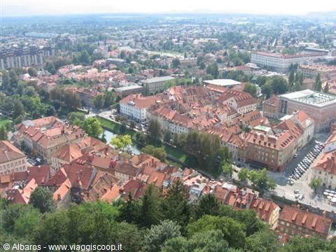 panorama di Lubiana dal castello
