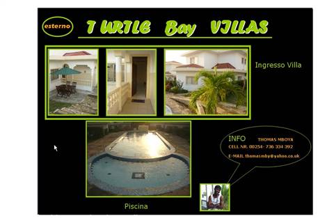 Turtle Bay Villas - alloggio -vista esterno - Thomasmby@yahoo.co.uk tel 00254/736334392