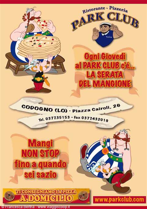 Presso il Ristorante Pizzeria Park Club di Codogno
