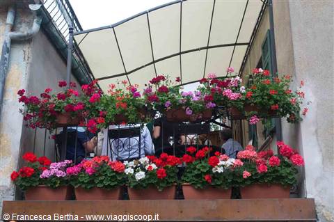 Il terrazzo fiorito dell'Antica Trattoria della Posta