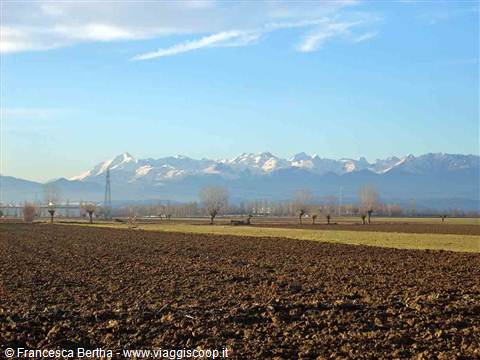 Veduta sulle Alpi dalla frazione Tetti Valfrè di Orbassano