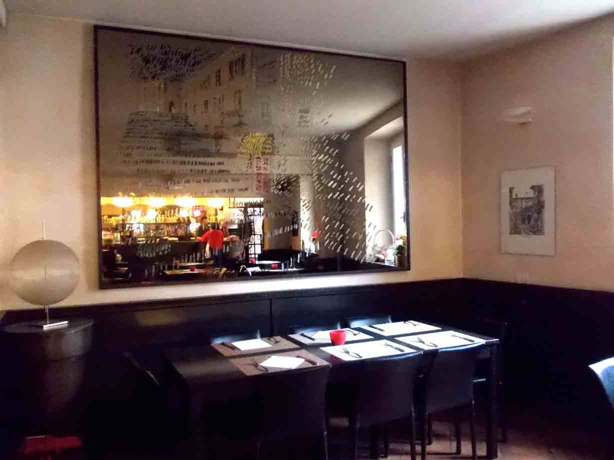 Nella sala del Ristorante Muntà di Ratt