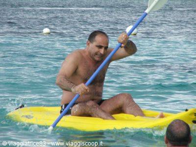 papà in canoa