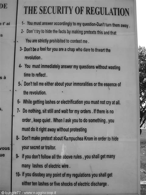 15 - PP - Tuol Sleng - Regole Khmer rossi