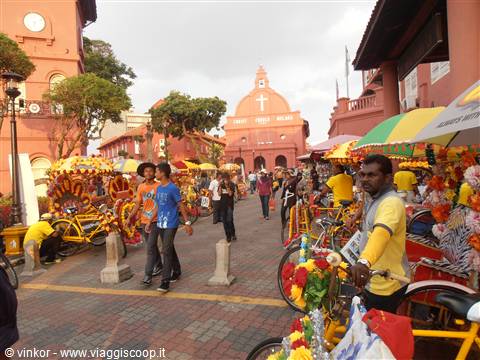 piazza del centro storico di Malacca, Malesia