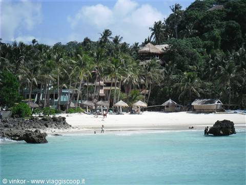un pezzo della spiaggia lunga a Boracay,Filippine