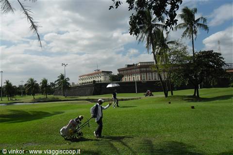le mura di Intramuros, la città murata coloniale a Manila,Filippine 