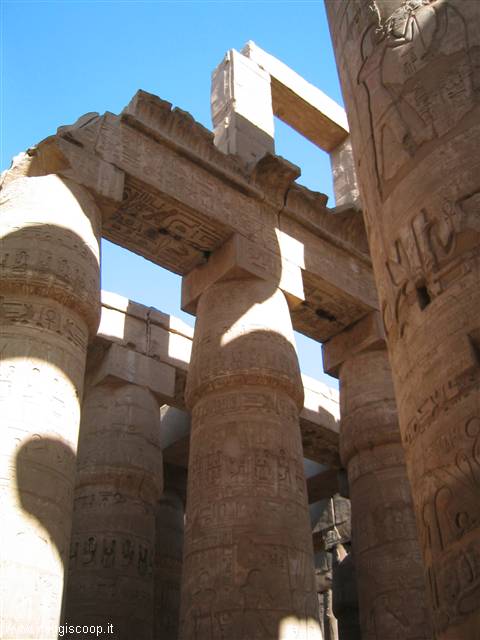 Particolare della sala delle colonne del Tempio di Karnak