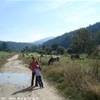 coppia di amici lussemburghesi durante trekking bucolico BULGARIA 