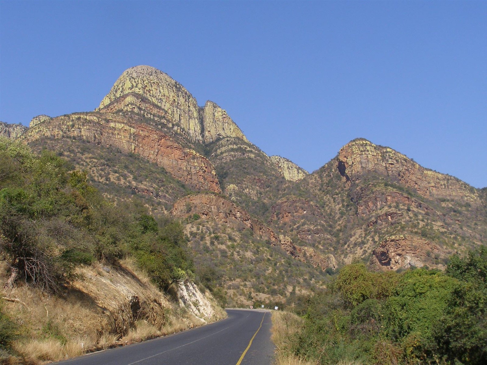 La catena montuosa verso l'alto veld