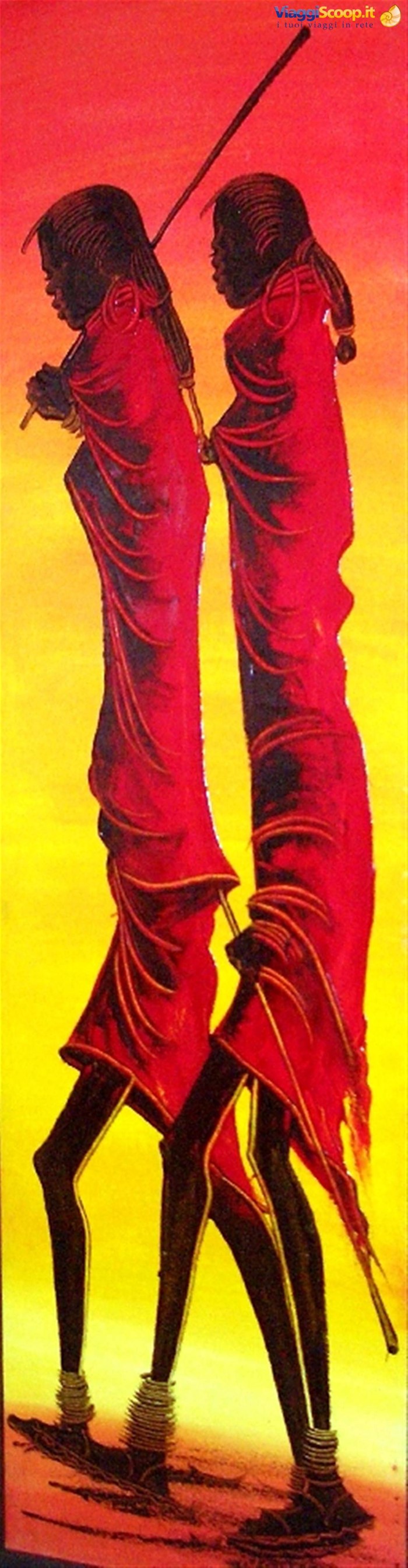 Pittura Naif.... Coppia Masai
