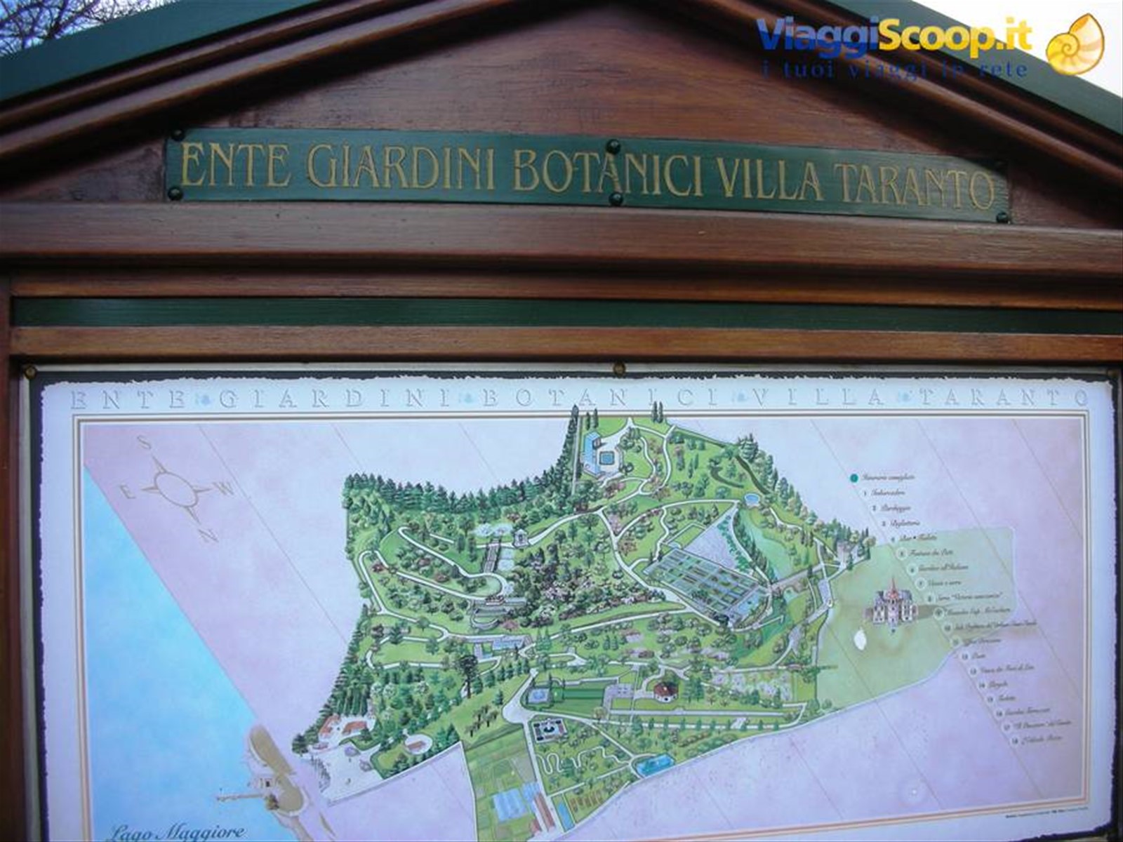 percorso, cartina dei giardini