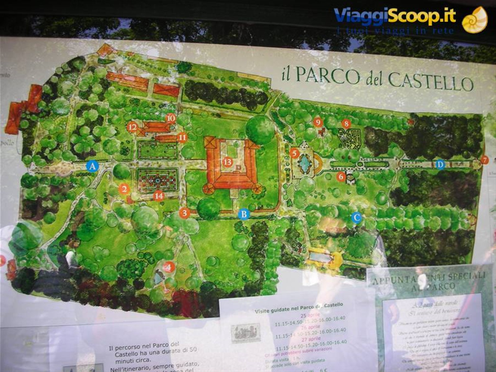 mappa parco del castello