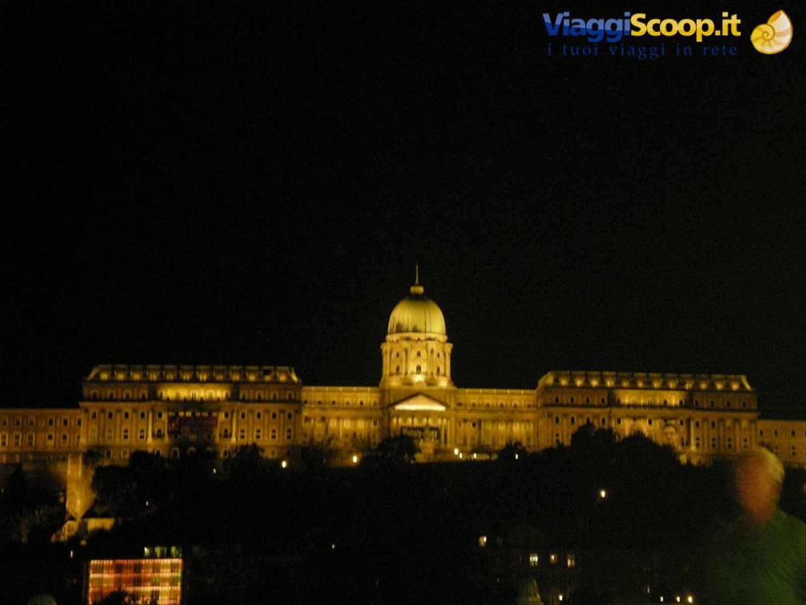 il castello di Budapest in notturna