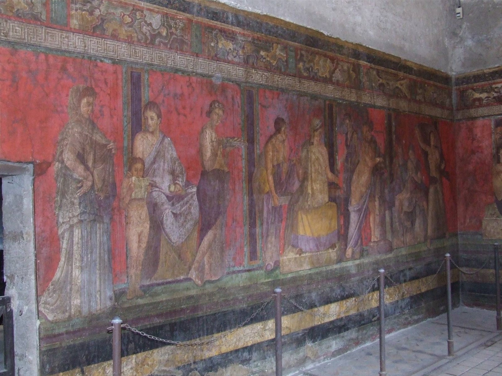 POMPEI - Affresco rosso pompeiano