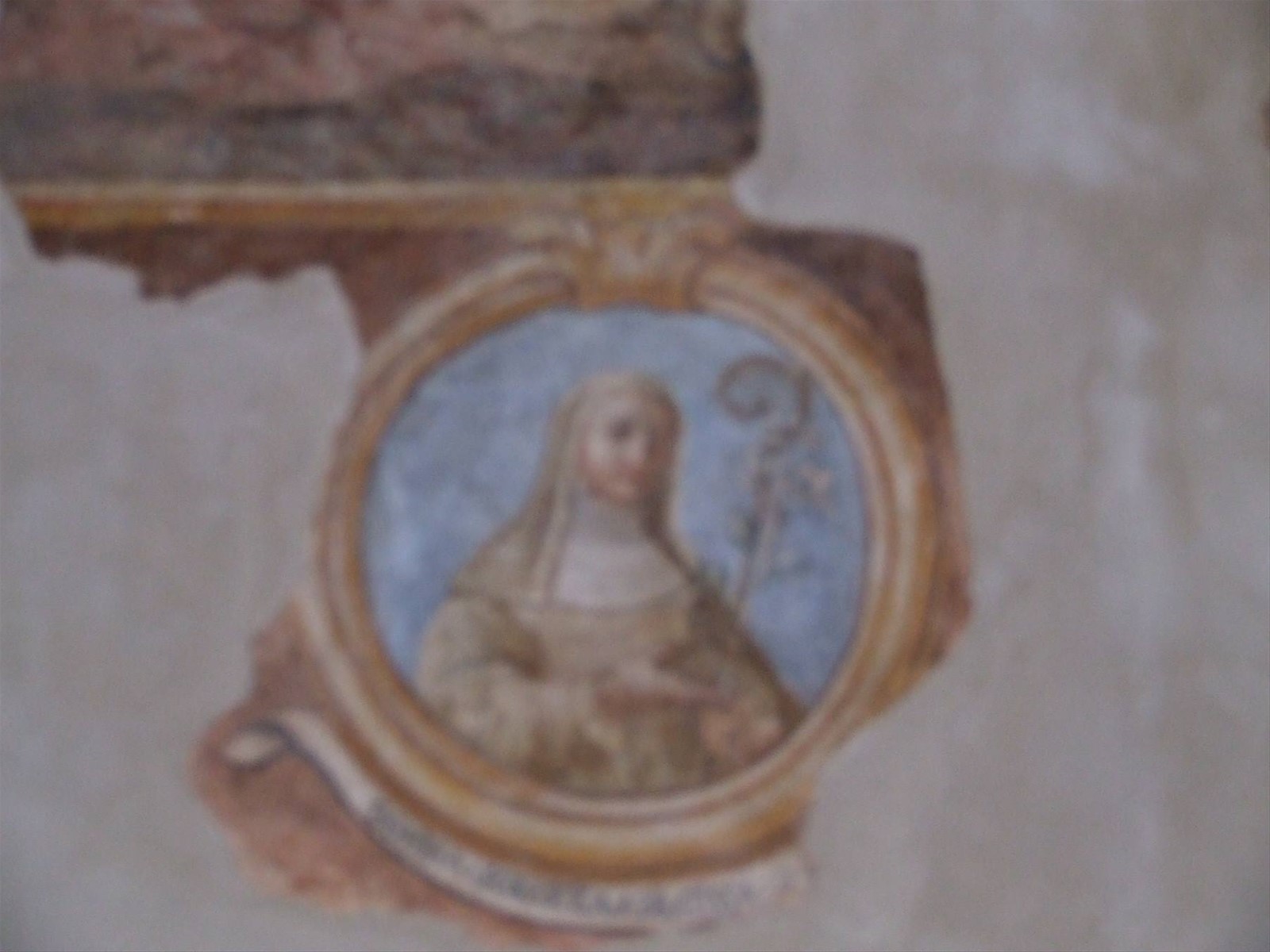 ABBAZIA del GOLETO : Affresco della Badessa Febronia