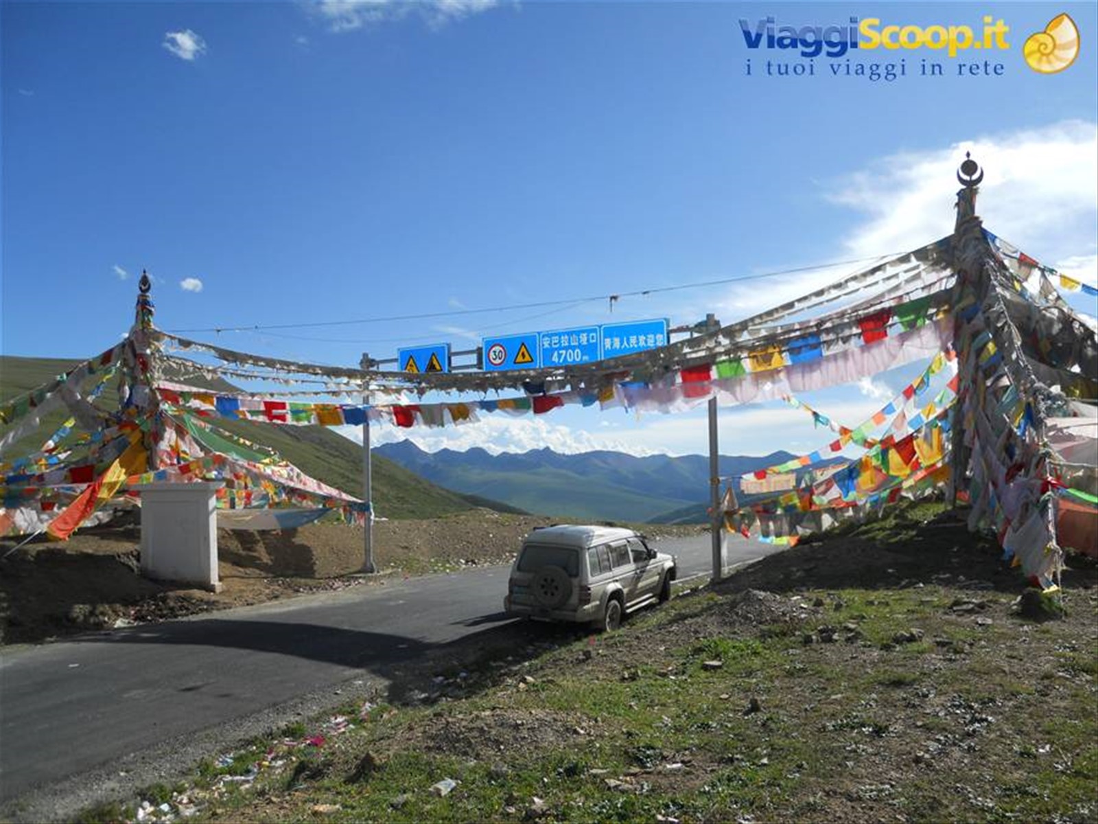 entrando nel Qinghai -colle a 4700 m
