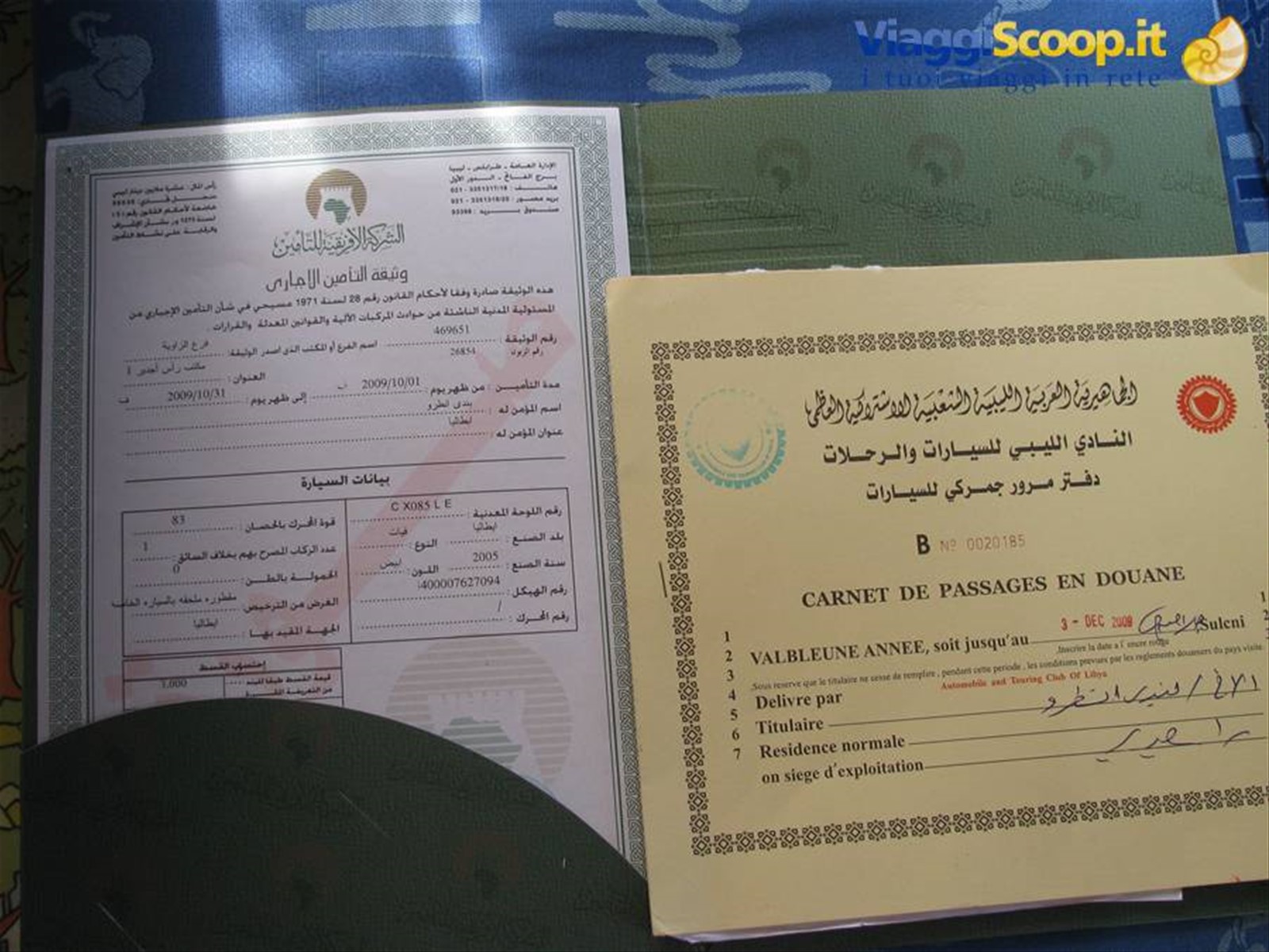carnet de passage en douane -Libia-