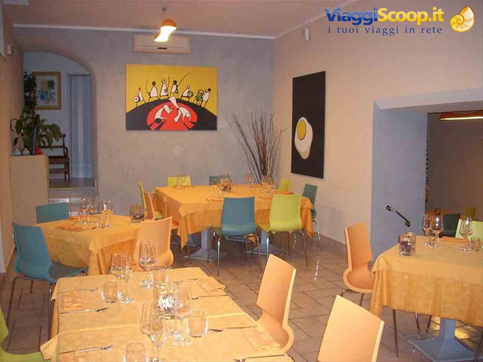 Nella sala del Ristorante La Voglia Matta