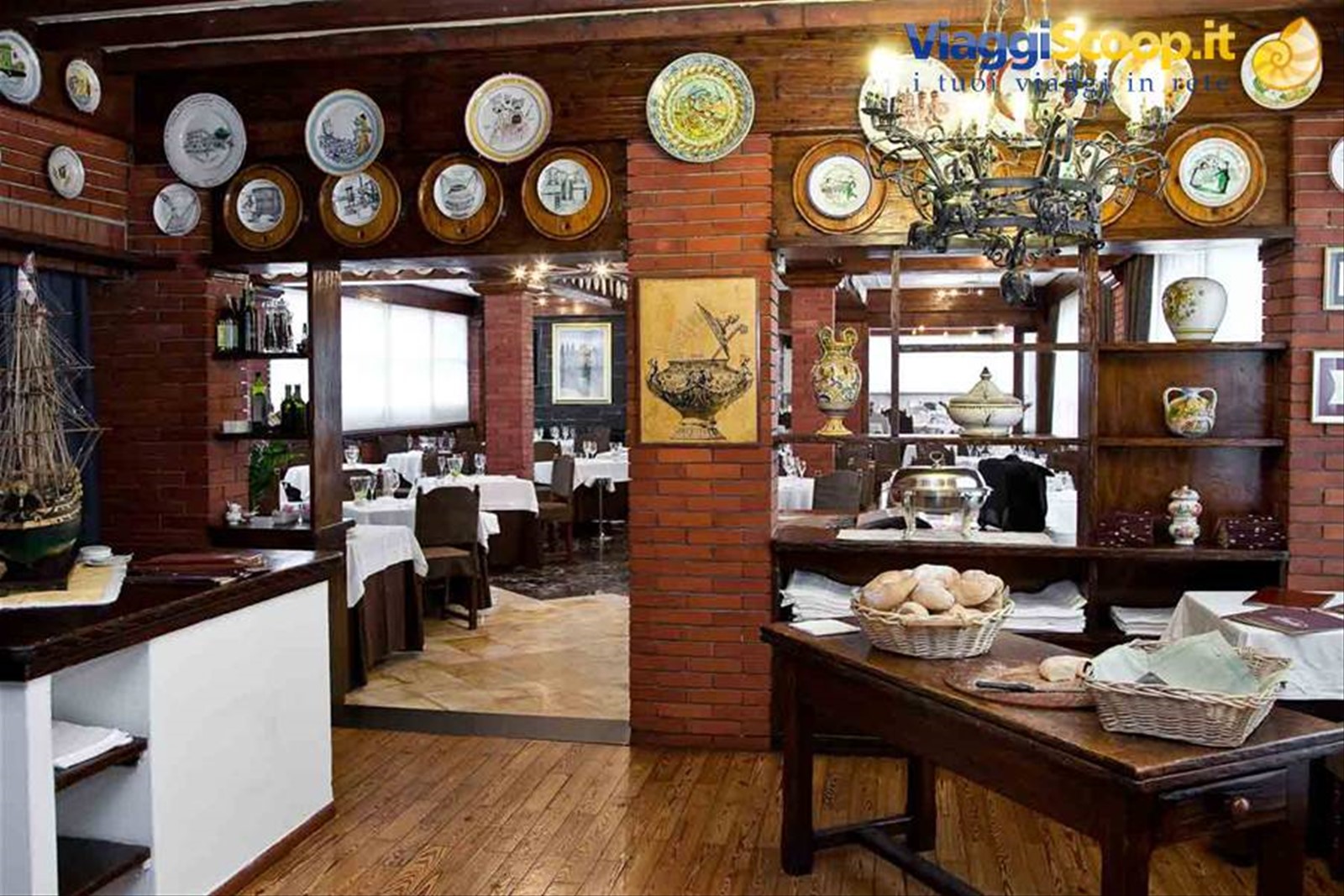 Nella sala del Ristorante Manuelina di Recco