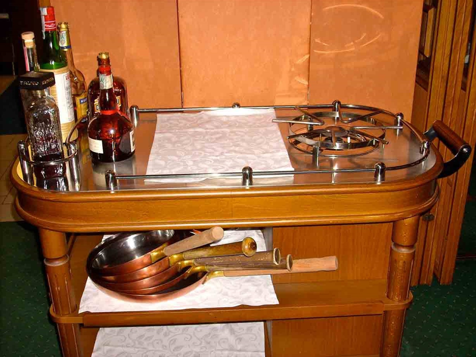Il carrello del flambè del Ristorante La Quinta