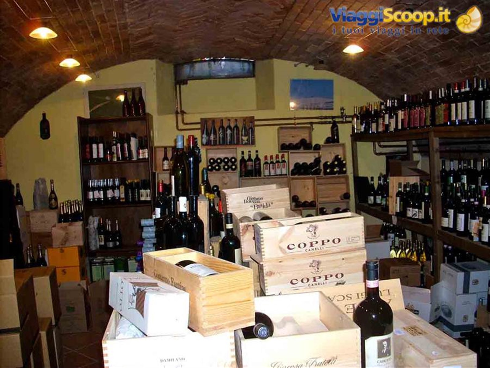 La fornitissima cantina dell'Enoteca Caffè Roma
